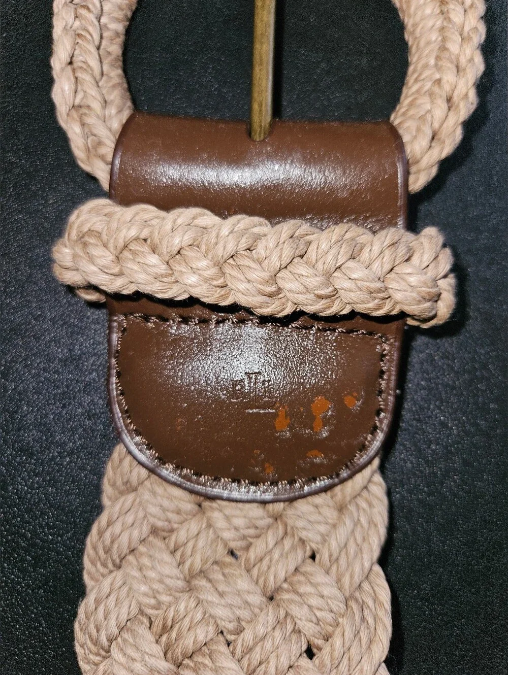 Vintage 90s Lauren Ralph Lauren Boho Macrame' Braided Statement Belt Natural S